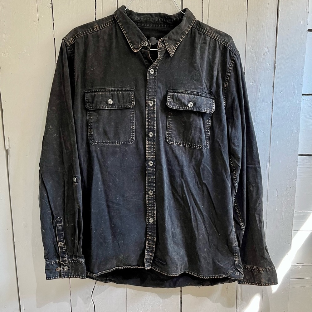 Harley Davidson faded button up